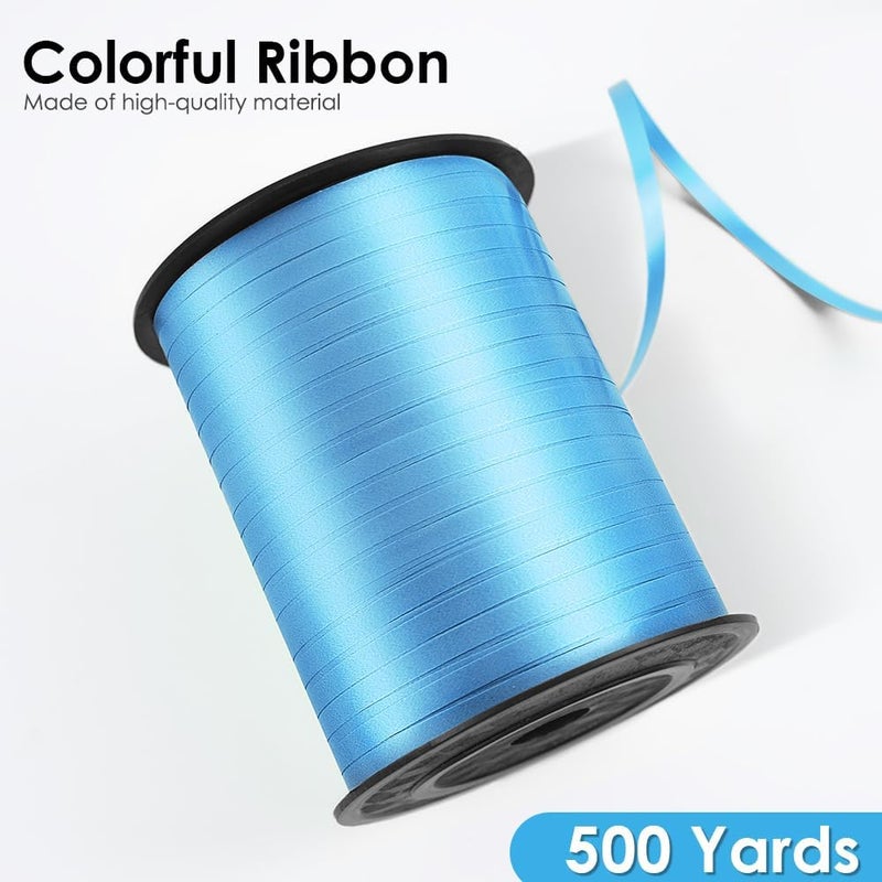 VISPAD Light Blue Curling Ribbon, 500 Yard, Polyester, Perfect for Gift Wrapping, Balloons, Crafts & Celebrations - Image 2